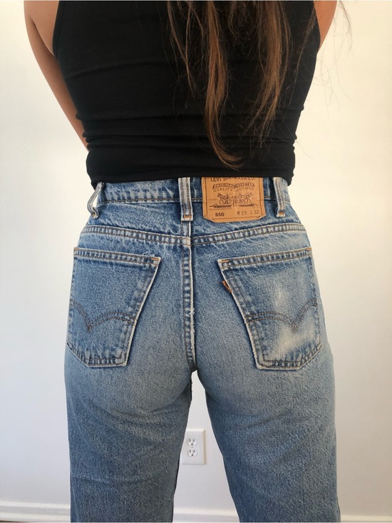 Levi's Denim - Levi's 550 High-Rise Light Blue Denim Jeans Size29 Orange Tag
